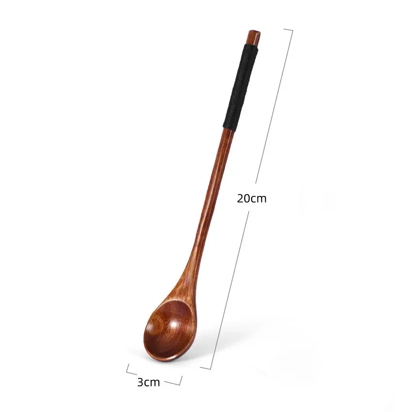 Wooden Tea Spoon Long Coffee Spoons Small Teaspoon Set Wood Honey Dessert Spoon Coffee Drink Stirrer Teaspoons Tableware