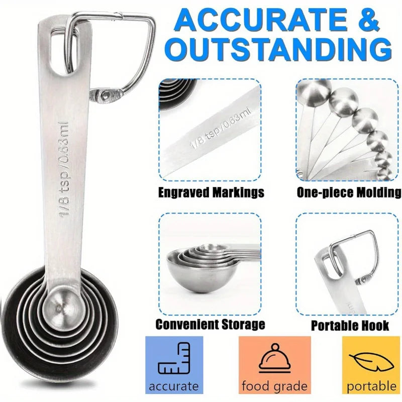 Measuring Spoon,A set of high quality18/8Stainless Steel Measuring Cup,A small spoon with both metric and imperial measurements,
