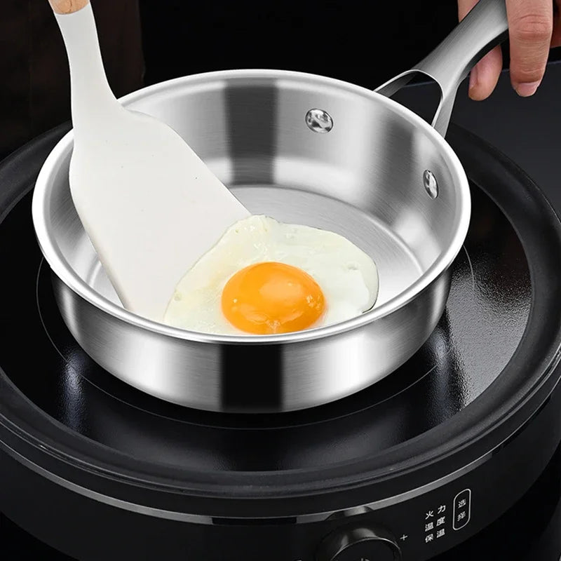 316 Stainless Steel Fry Pan Mini Stir-fry Pans For 1-2 Person 16/18cm Small Cooking Pot General Use For Gas And Induction Cooker
