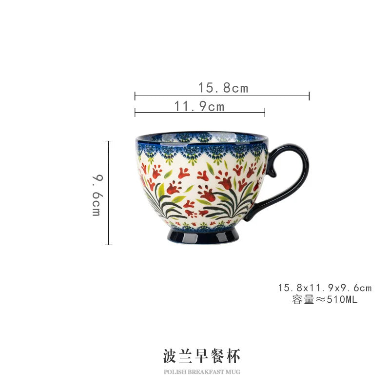 Hand-painted Mugs Creative Drinkware Coffee Milk European Breakfast Mugs