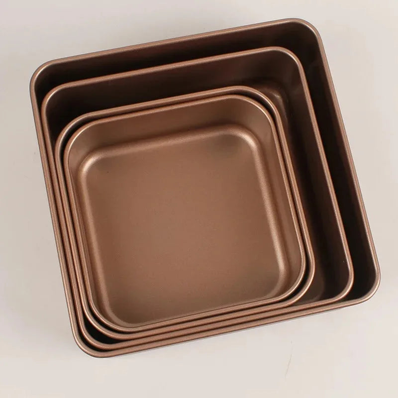 Hot Kitchen Accessories Baker Tools Square Cake Baking Pan Carbon Steel Loaf Tray Pie Pizza Bread Cake Tin 6/7/8 Inch Bakeware