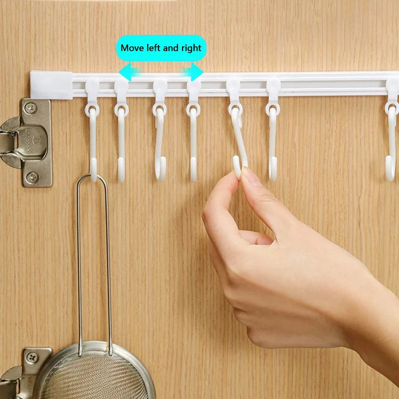 Utensil Hanger Under Cabinet Wall-Mounted Utensil Holder Adhesive No Drilling Spatula Storage Space Saving Home Organizer For