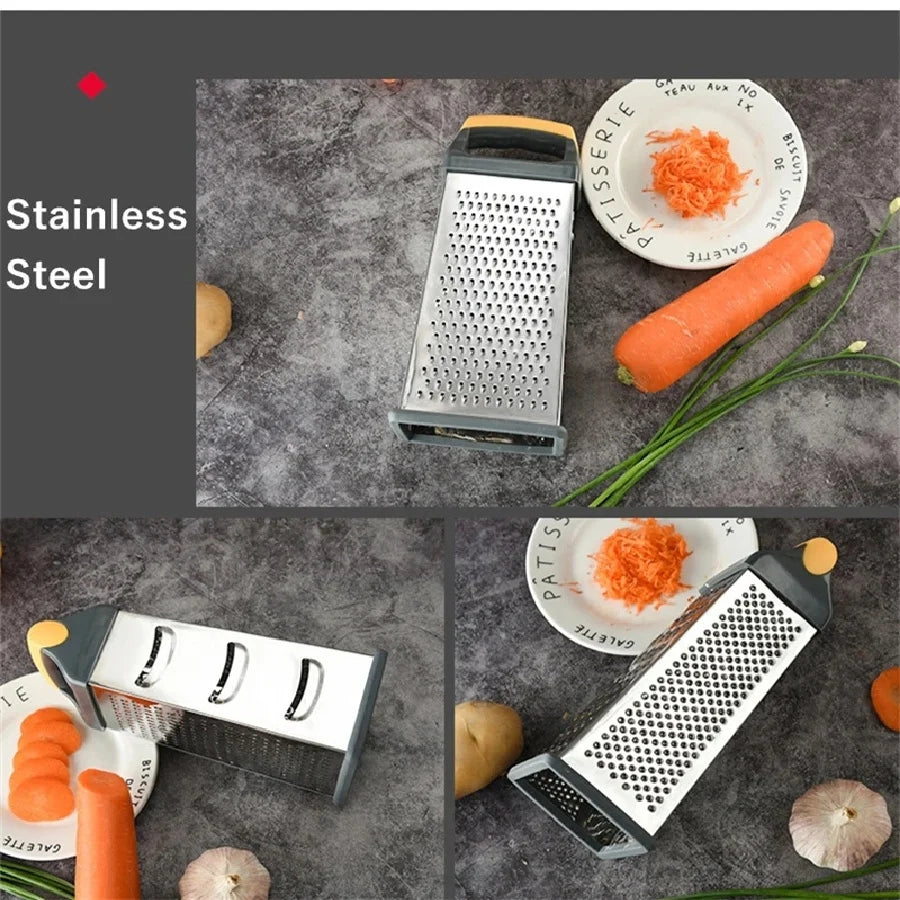 1pc Cheese Graters for Kitchen Stainless Steel Box Grater with Handle, 4 Sided Cheese Slicer for Food Vegetables Potatoes Carrot