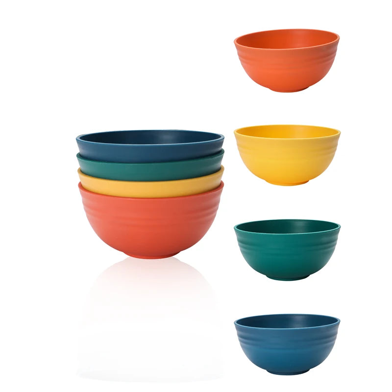 4/8pcs pp bowl set for family kitchen restaurant picnic camping reusable