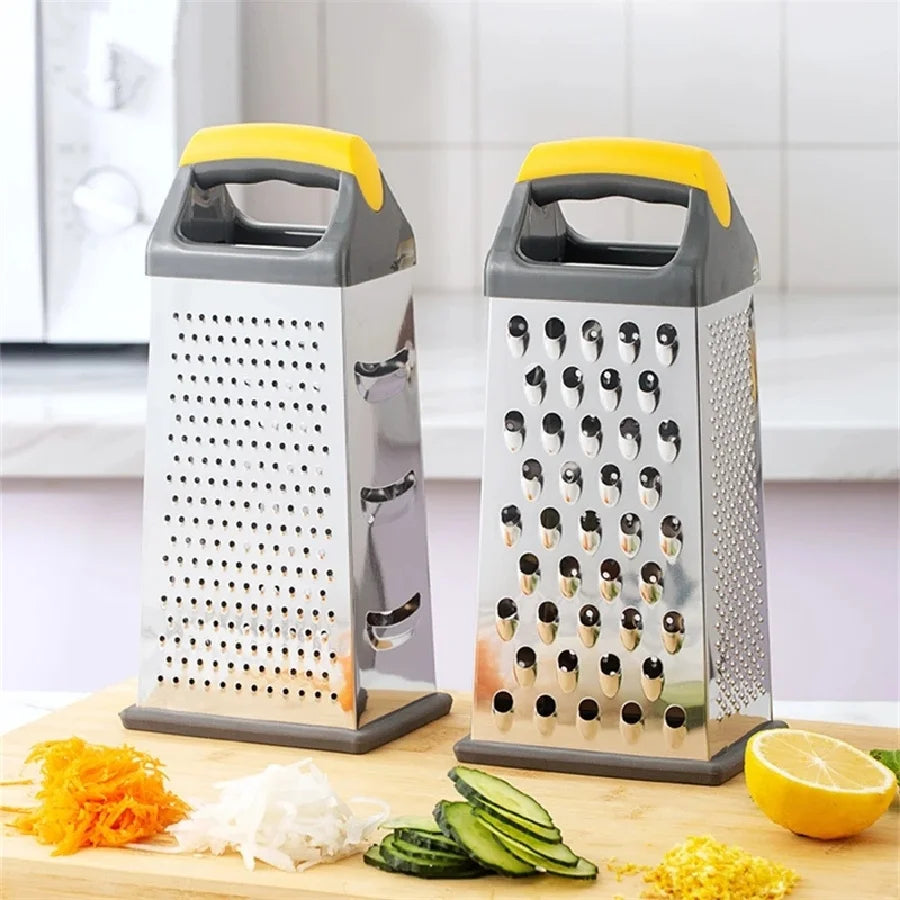 1pc Cheese Graters for Kitchen Stainless Steel Box Grater with Handle, 4 Sided Cheese Slicer for Food Vegetables Potatoes Carrot