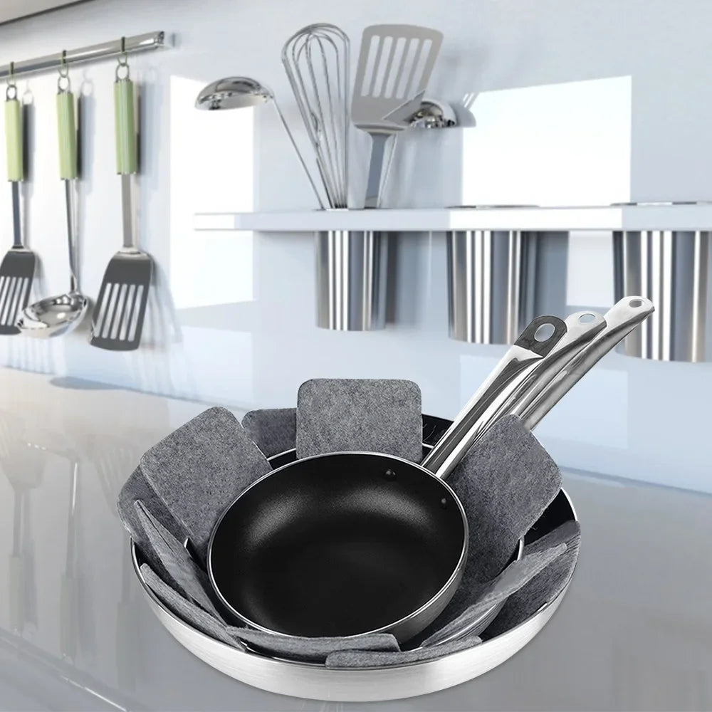 Pot and Pan Protectors 12Pcs Pot Dividers Pad Non-woven 3 Sizes Pans Separator Pads for Protecting Separators 2025