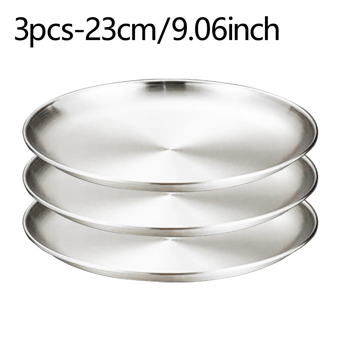 3/7/10pcs Stainless Steel Plate Set BBQ Fried Chicken Barbecue Meat Plate Vegetable Fruit Storage Tray Party Cake Dessert Plate