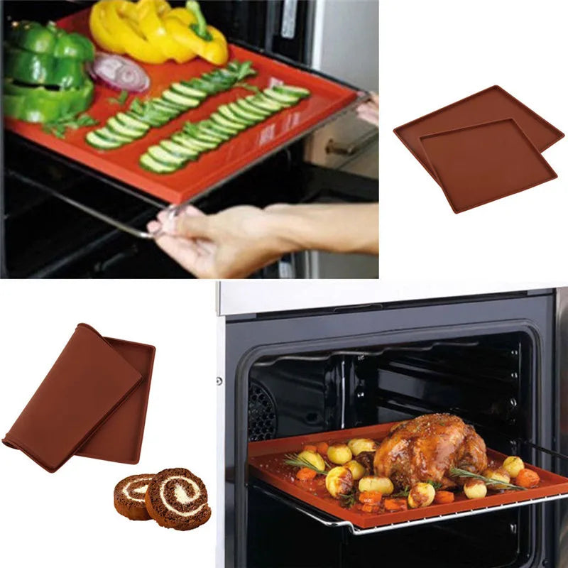 Silicone Bakeware Mat Baking Dishes Pastry Bakeware Baking Tray Oven Rolling Kitchen Bakeware Sheet New