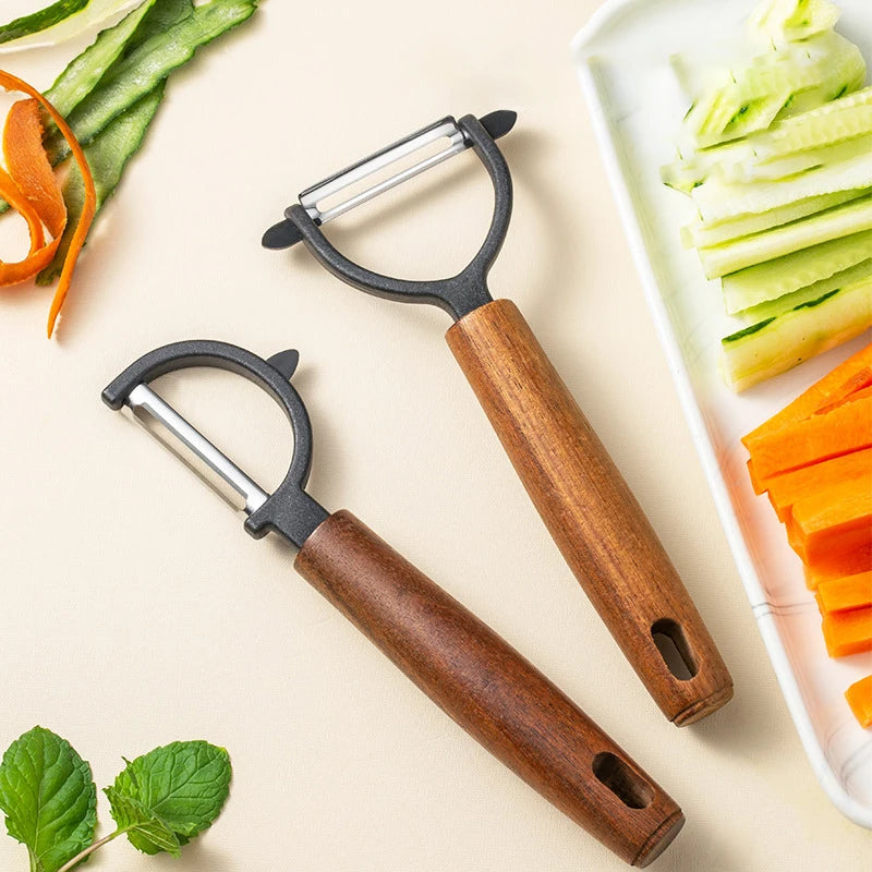 Peeler Stainless steel Wooden Handle Peeler Fruit Vegetable Kitchen Tool