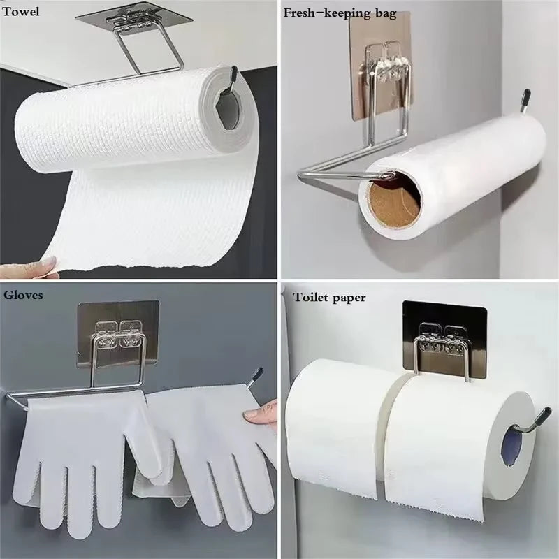 1PCS Paper Towel Holder For Towels Stand Hanger Kitchen Faucet Bathroom Gadgets Napkin Holders Metal Fixture Home Improvement