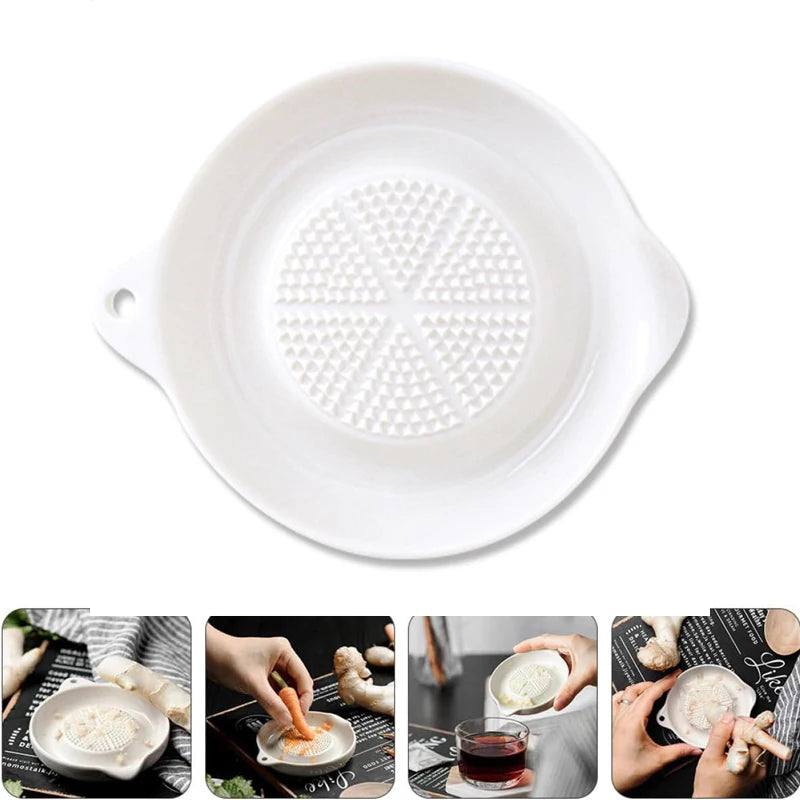 Ceramic Grater Plate For Ginger Garlic Onion Cheese Lemon Chocolate Fruits Grater Ginger Puree Grinder Garlic Kitchen Gadget
