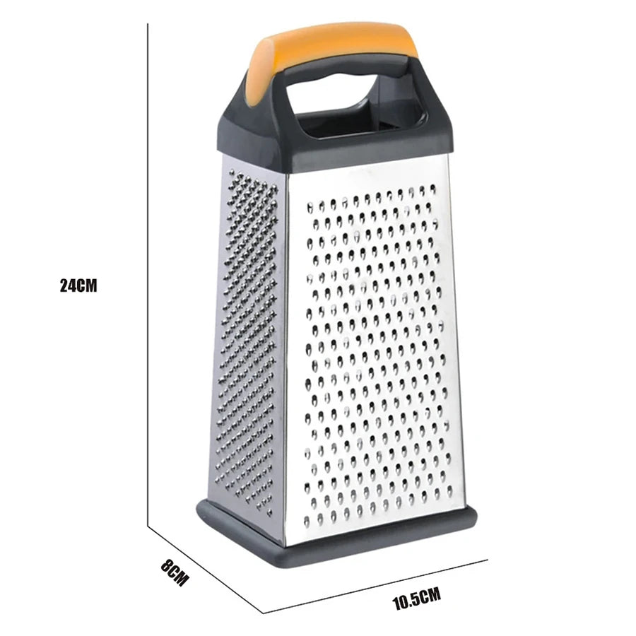 1pc Cheese Graters for Kitchen Stainless Steel Box Grater with Handle, 4 Sided Cheese Slicer for Food Vegetables Potatoes Carrot