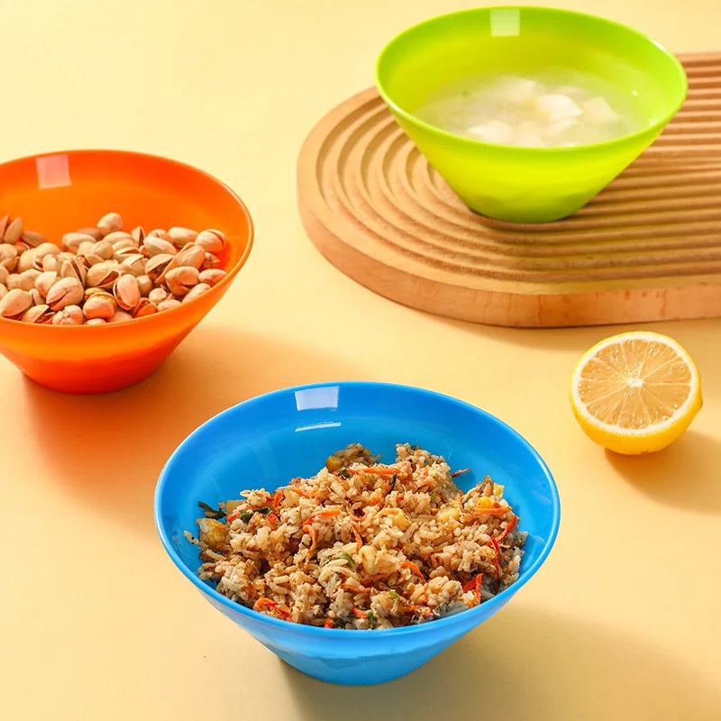 12pcs Plastic Bowls Set,3 Sizes 14/20/25oz Unbreakable Reusable Light Weight Bowl For Cereal,Noodle,Soup,Pasta,Salad,Popcorn