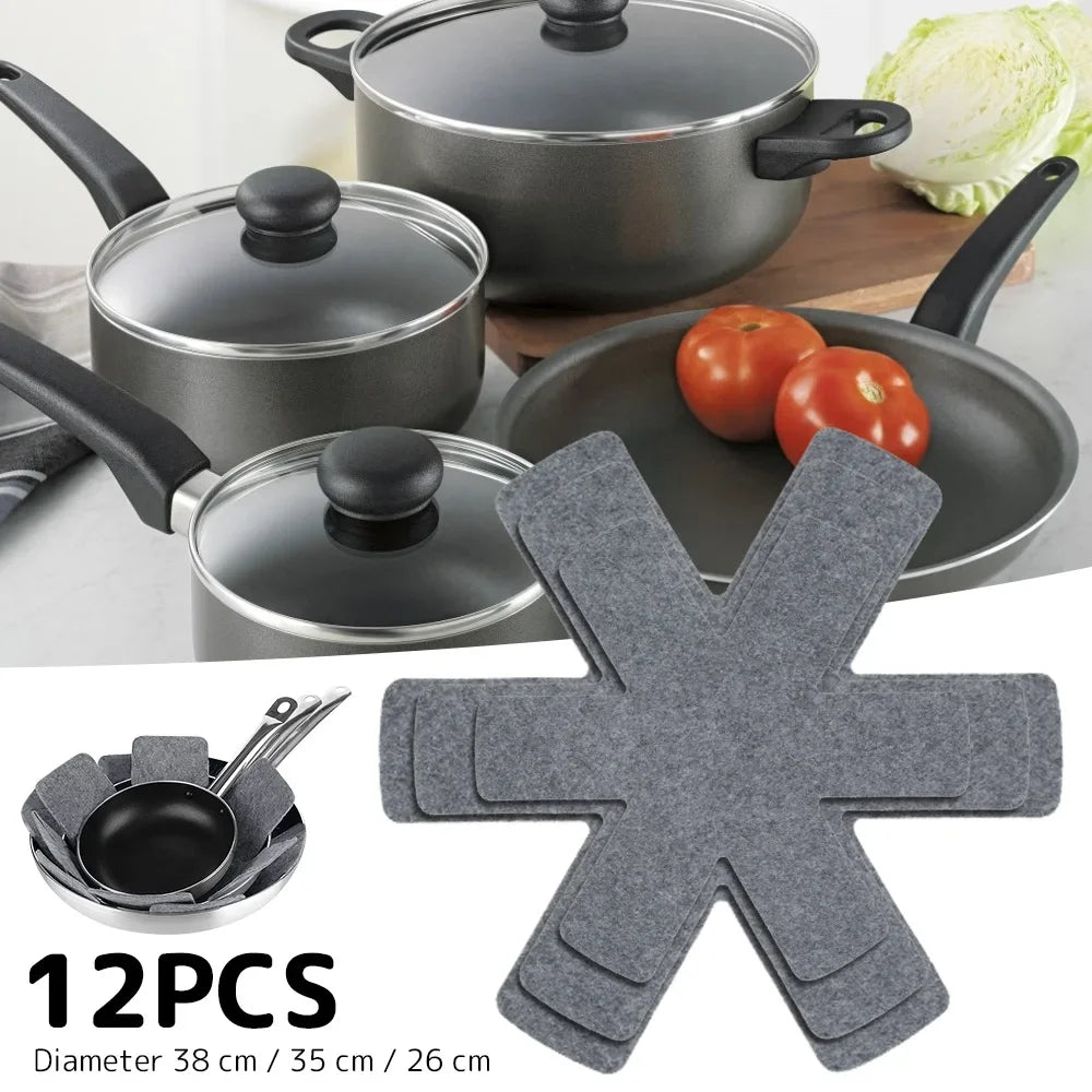 Pot and Pan Protectors 12Pcs Pot Dividers Pad Non-woven 3 Sizes Pans Separator Pads for Protecting Separators 2025