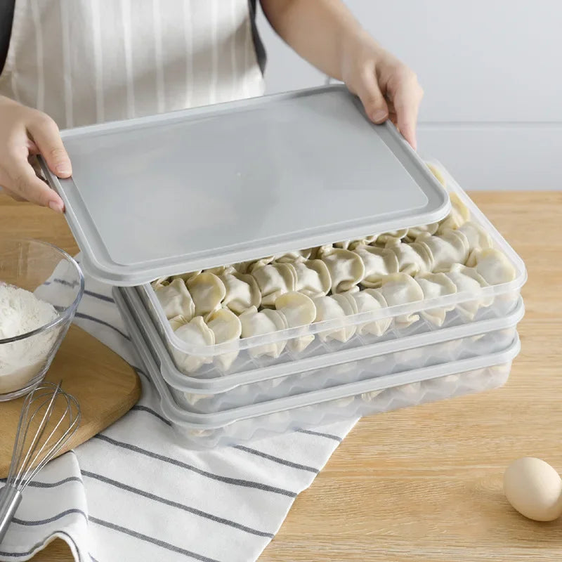 Kitchen Leak Proof Food Dumpling Storage Box Fruit Egg Organizer Refrigerator Food Storage Box Fresh Keep Organizer