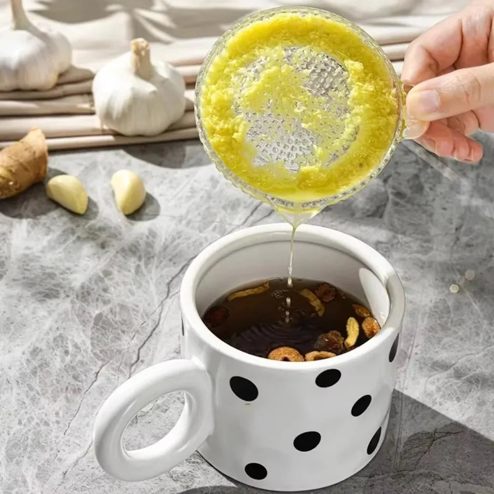 Ginger Garlic Grater Tools Plastic Hand Grinder Round Garlic Masher With Lids Kitchen Fruit Vegetables Manual Grinding Tool