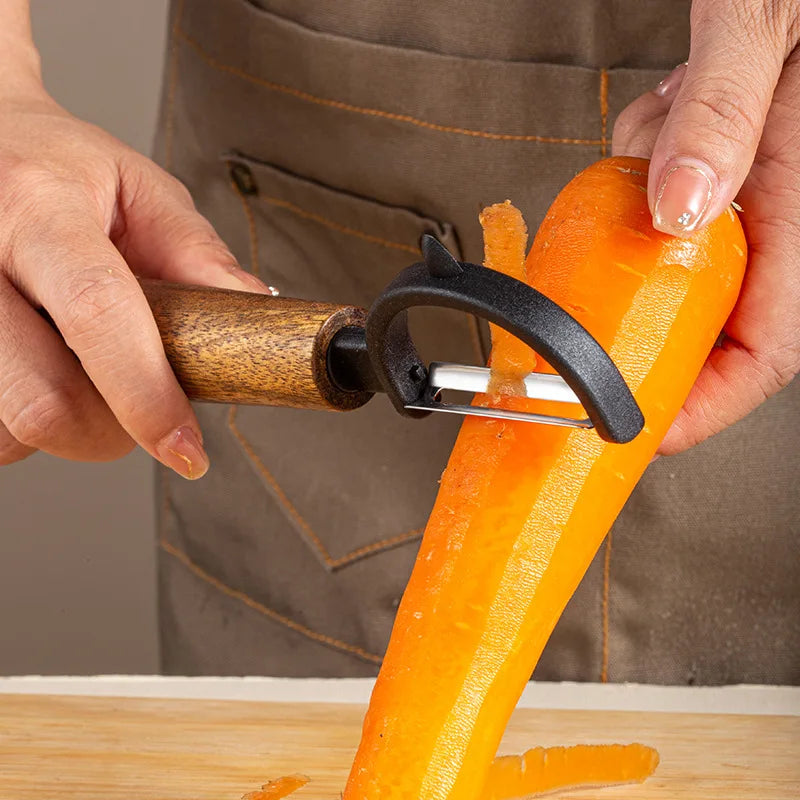 Peeler Stainless steel Wooden Handle Peeler Fruit Vegetable Kitchen Tool