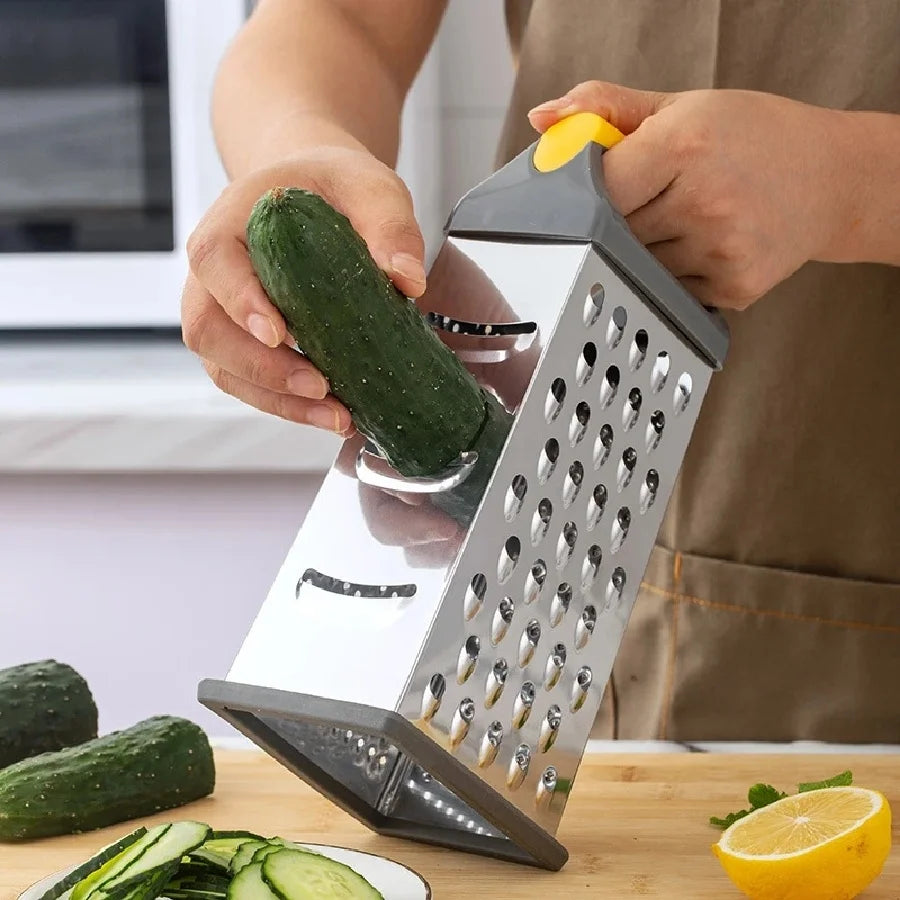 1pc Cheese Graters for Kitchen Stainless Steel Box Grater with Handle, 4 Sided Cheese Slicer for Food Vegetables Potatoes Carrot