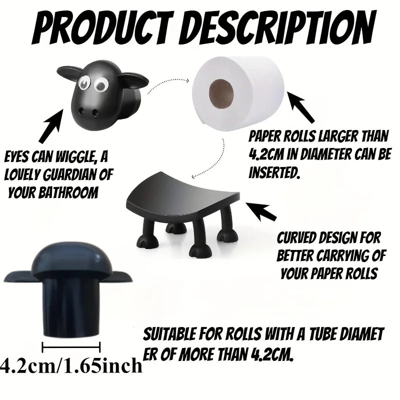Cute Animal Shaped Toilet Paper Holder, Funny Toilet Paper Holder Standing Bathroom Paper Towel Holder for Bathroom Decoration