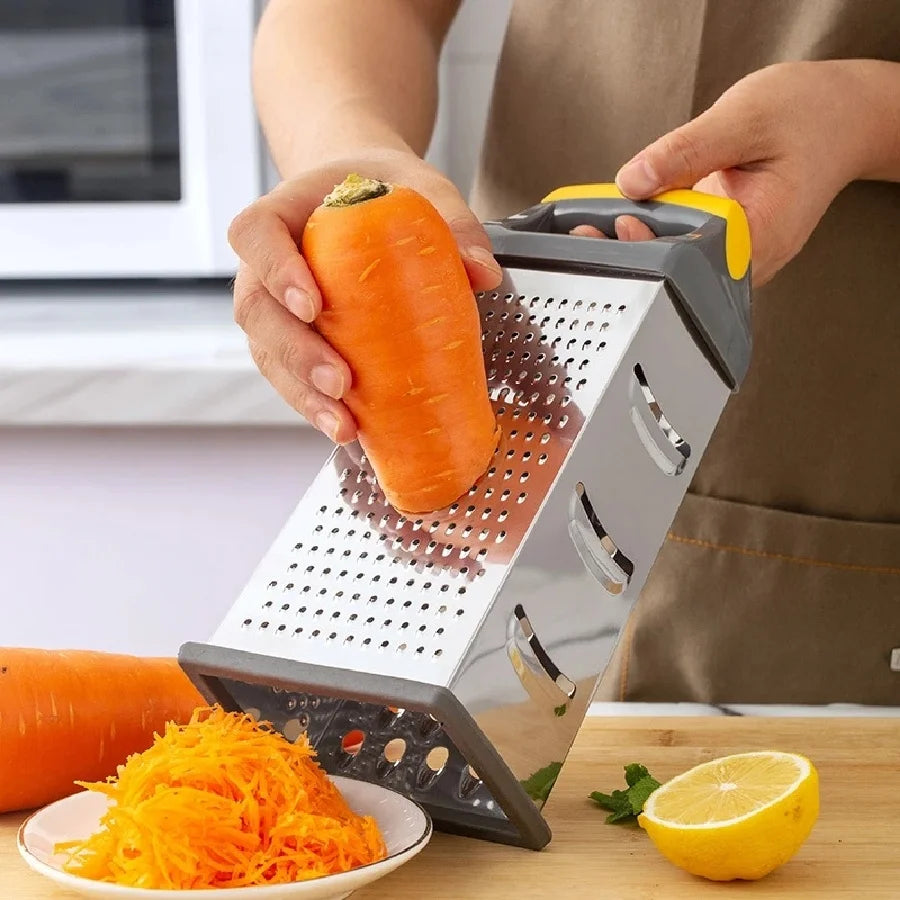 1pc Cheese Graters for Kitchen Stainless Steel Box Grater with Handle, 4 Sided Cheese Slicer for Food Vegetables Potatoes Carrot