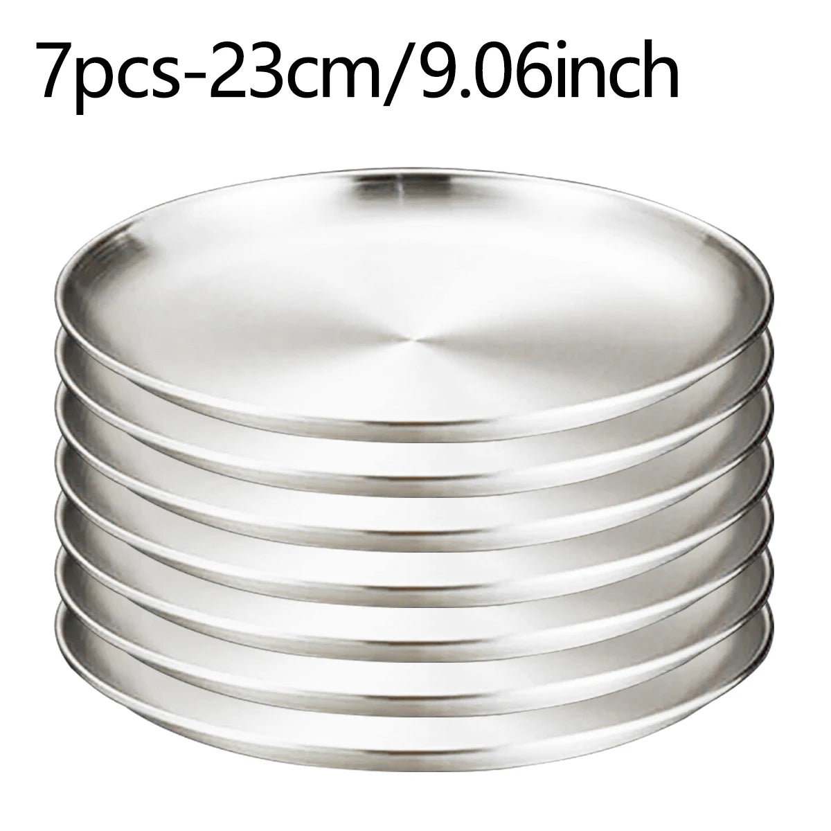 3/7/10pcs Stainless Steel Plate Set BBQ Fried Chicken Barbecue Meat Plate Vegetable Fruit Storage Tray Party Cake Dessert Plate