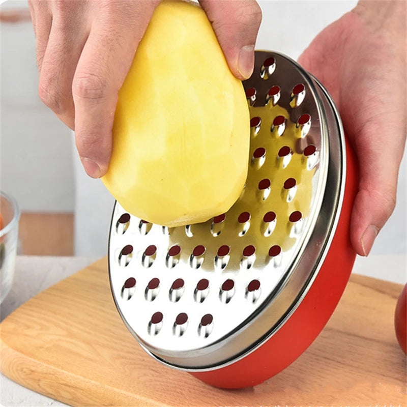 Stainless Steel Storage Graters Double-sided Ginger Grater Multifunctional Storable Cheese Shredder Kitchen Vegetable Fruit Tool