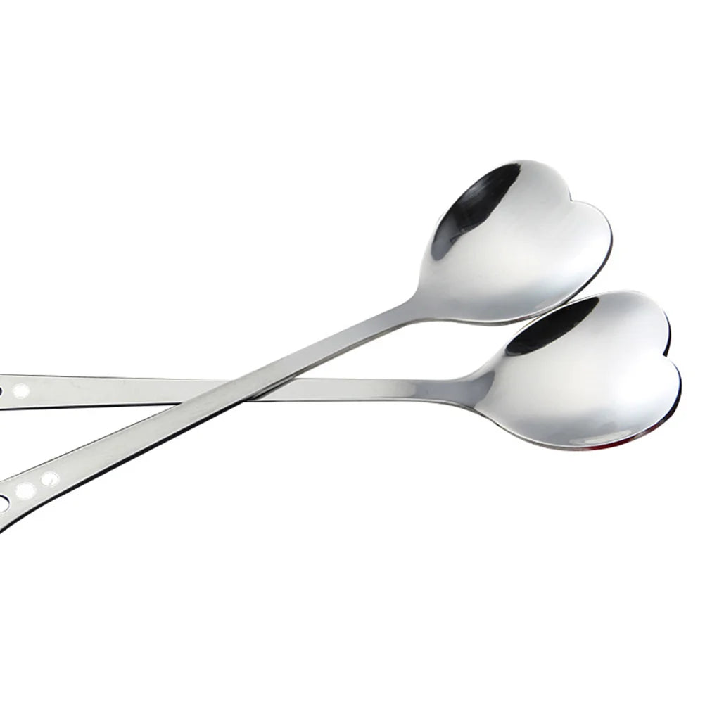 10Pcs Heart Shaped Spoons Stainless Steel Alloy Dessert Spoon Cake Spoon Sugar Spoon Coffee Spoon Tea Spoon Serving Spoon