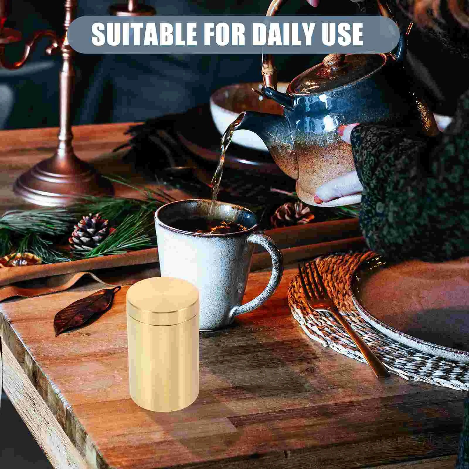 Brass Tea Jar Storage Bottle Food Container Kitchen Canisters Cereal Tin Dried Fruit Holder Seal Containers Storage Jars Bottles