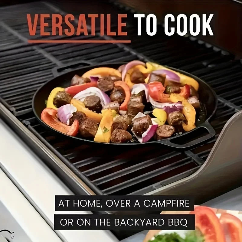 1 Multipurpose Cast Iron Pan - Nonstick Pan for Pizza, Grilling, Pancakes, for home kitchen and outdoor cooking