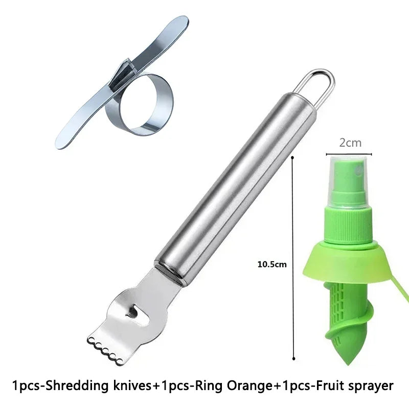 Lemon Zester Grater Stainless Steel Lemon Grater Orange Peeler Citrus Fruit Grater Peeling Knife Kitchen Gadgets Bar Accessories