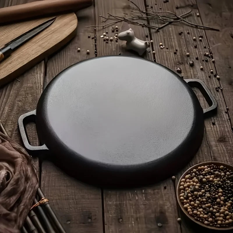 1 Multipurpose Cast Iron Pan - Nonstick Pan for Pizza, Grilling, Pancakes, for home kitchen and outdoor cooking