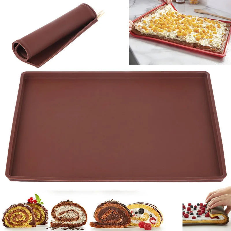 Silicone Bakeware Mat Baking Dishes Pastry Bakeware Baking Tray Oven Rolling Kitchen Bakeware Sheet New
