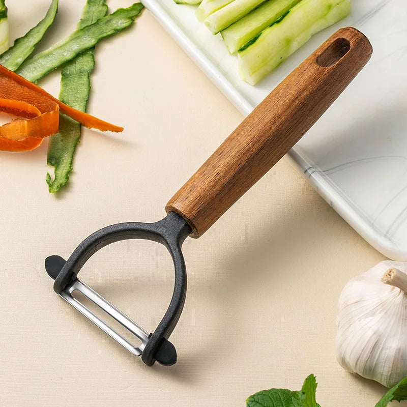 Peeler Stainless steel Wooden Handle Peeler Fruit Vegetable Kitchen Tool