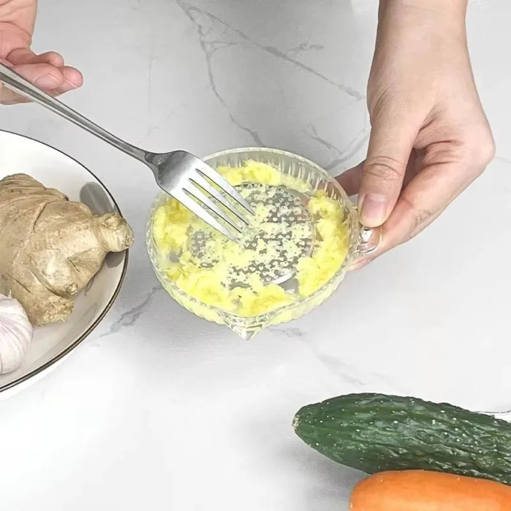 Ginger Garlic Grater Tools Plastic Hand Grinder Round Garlic Masher With Lids Kitchen Fruit Vegetables Manual Grinding Tool
