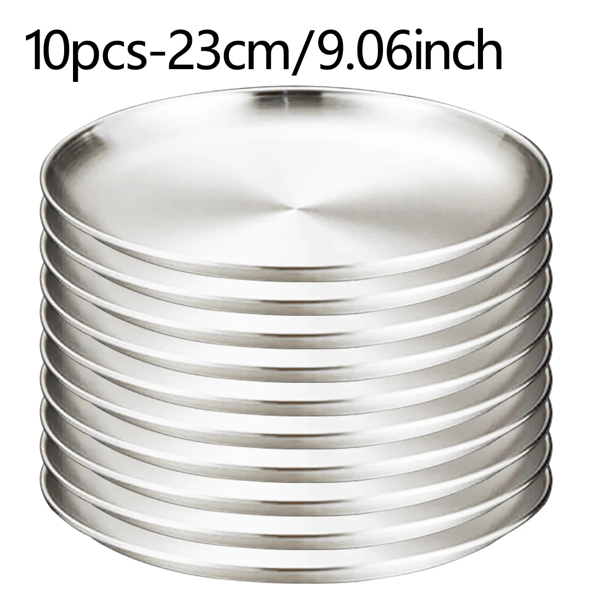 3/7/10pcs Stainless Steel Plate Set BBQ Fried Chicken Barbecue Meat Plate Vegetable Fruit Storage Tray Party Cake Dessert Plate