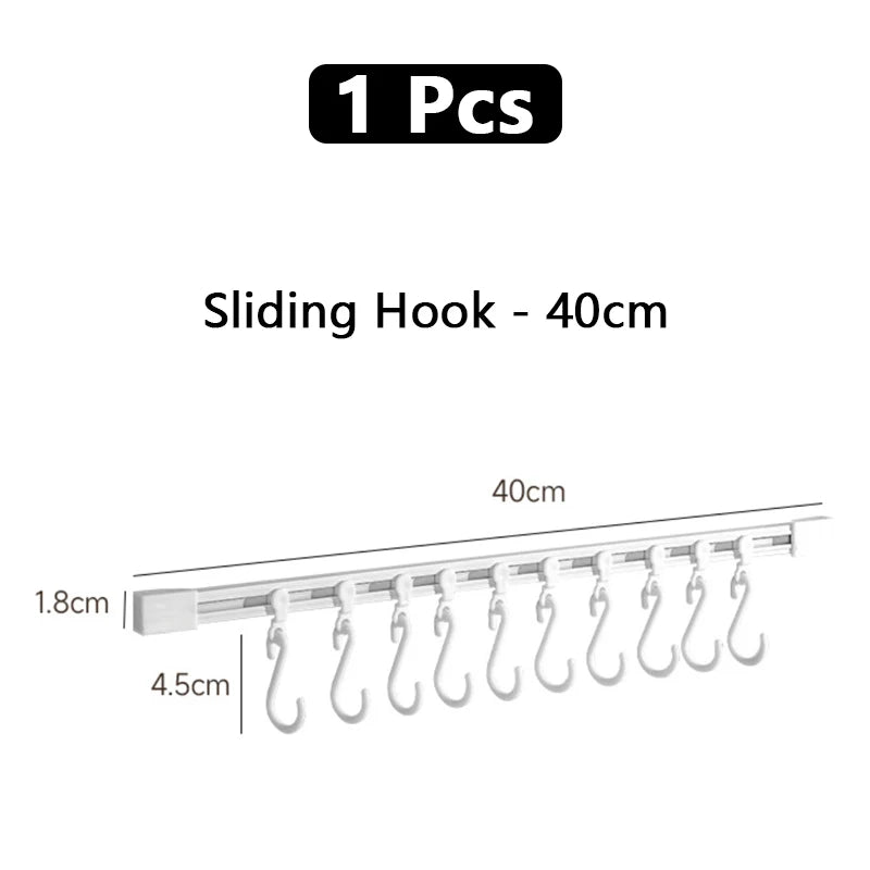 Utensil Hanger Under Cabinet Wall-Mounted Utensil Holder Adhesive No Drilling Spatula Storage Space Saving Home Organizer For