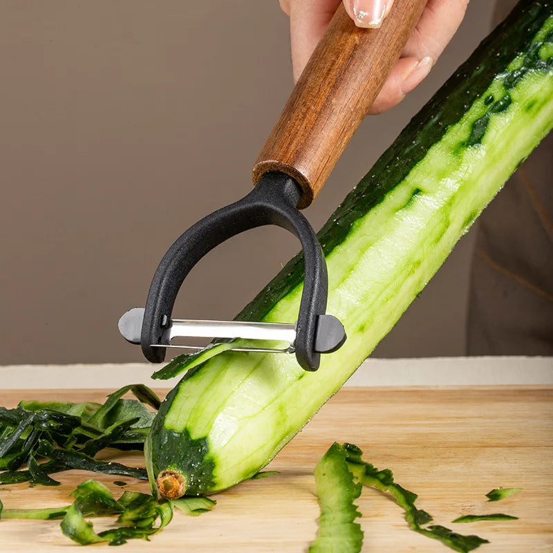 Peeler Stainless steel Wooden Handle Peeler Fruit Vegetable Kitchen Tool