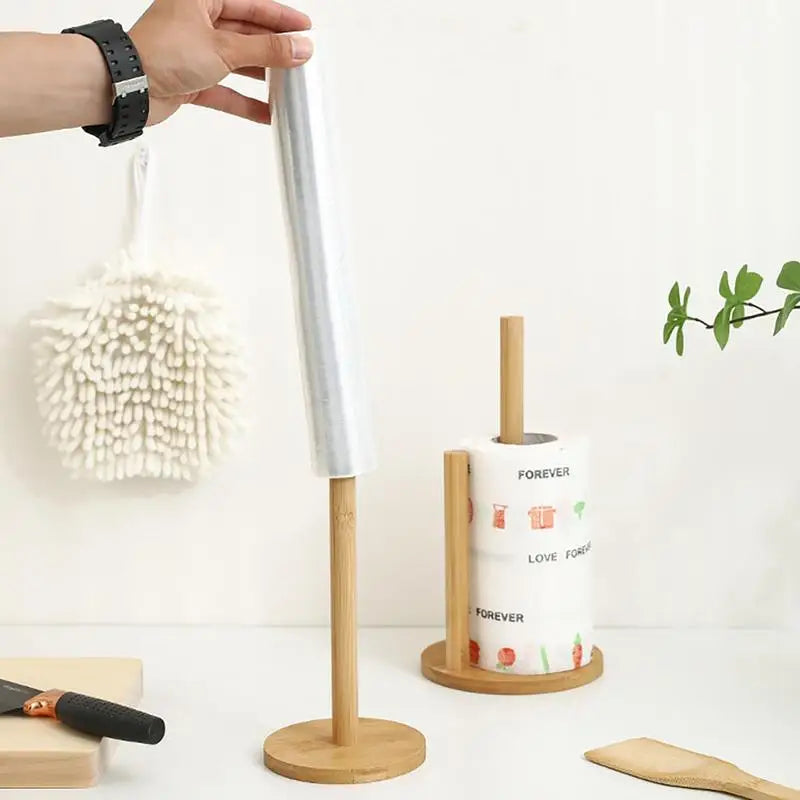 Wooden Paper Towel Holder Kitchen Wooden Roll Paper Towel Holder Vertical Wooden Paper Roll Organizer For Kitchen Toilet