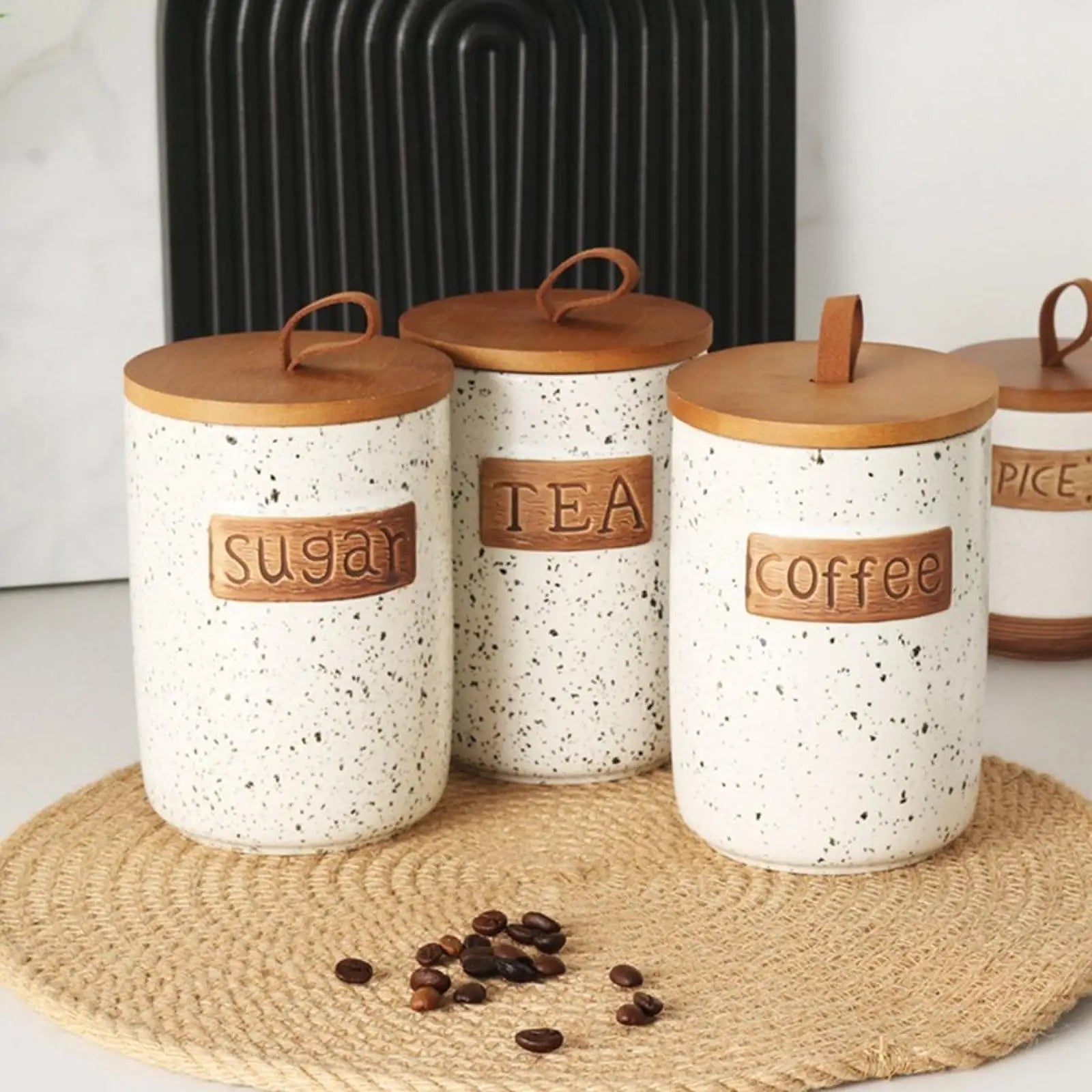 Storage Jar Modern Creative Ornament Accessories Craft Decor Airtight Container for Countertop Cupboard Flour Tabletop Serving