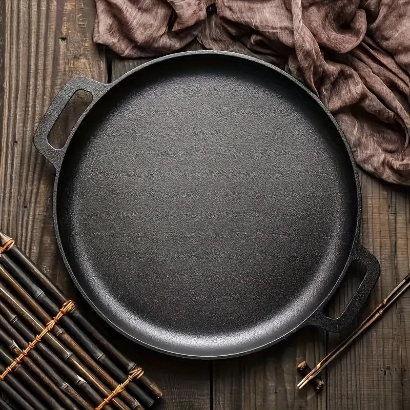 1 Multipurpose Cast Iron Pan - Nonstick Pan for Pizza, Grilling, Pancakes, for home kitchen and outdoor cooking