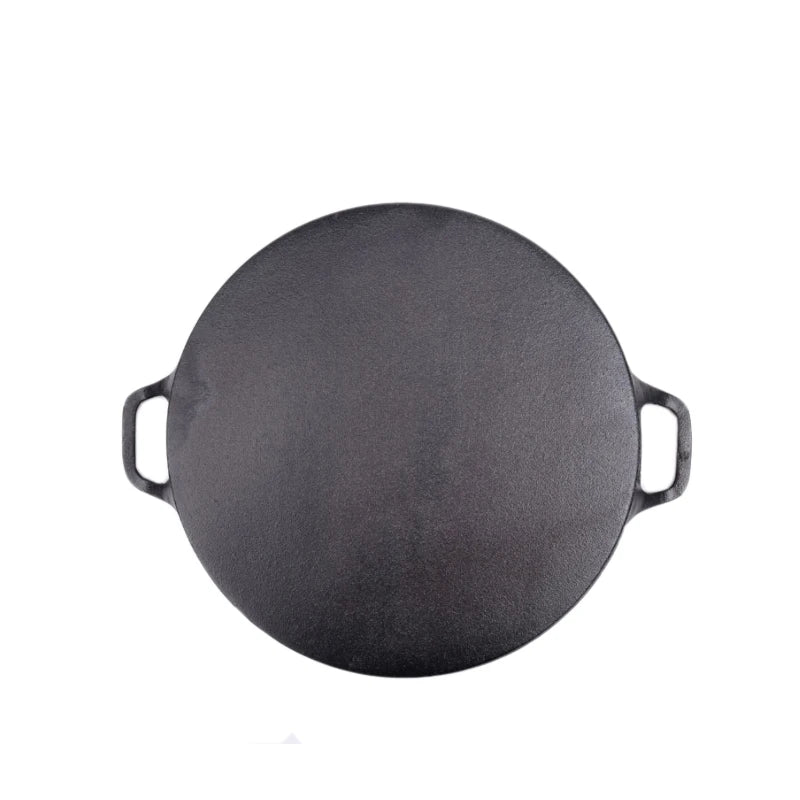 Striped Round Cast Iron Frying Pan, Uncoated Grill Pan, Grill Pan, 31cm