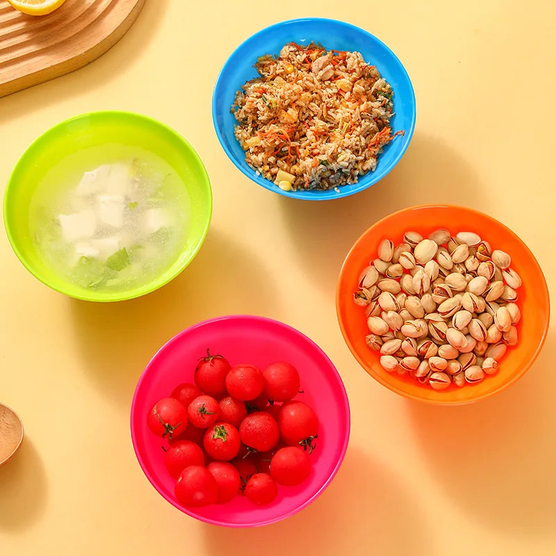 12pcs Plastic Bowls Set,3 Sizes 14/20/25oz Unbreakable Reusable Light Weight Bowl For Cereal,Noodle,Soup,Pasta,Salad,Popcorn