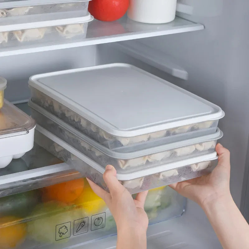 Kitchen Leak Proof Food Dumpling Storage Box Fruit Egg Organizer Refrigerator Food Storage Box Fresh Keep Organizer