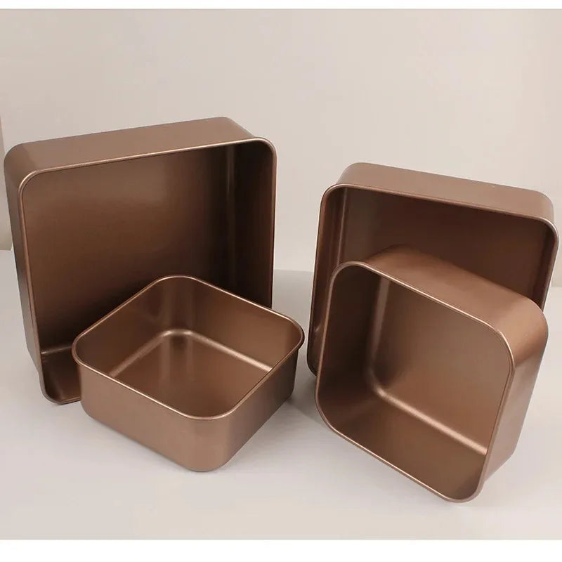 Hot Kitchen Accessories Baker Tools Square Cake Baking Pan Carbon Steel Loaf Tray Pie Pizza Bread Cake Tin 6/7/8 Inch Bakeware