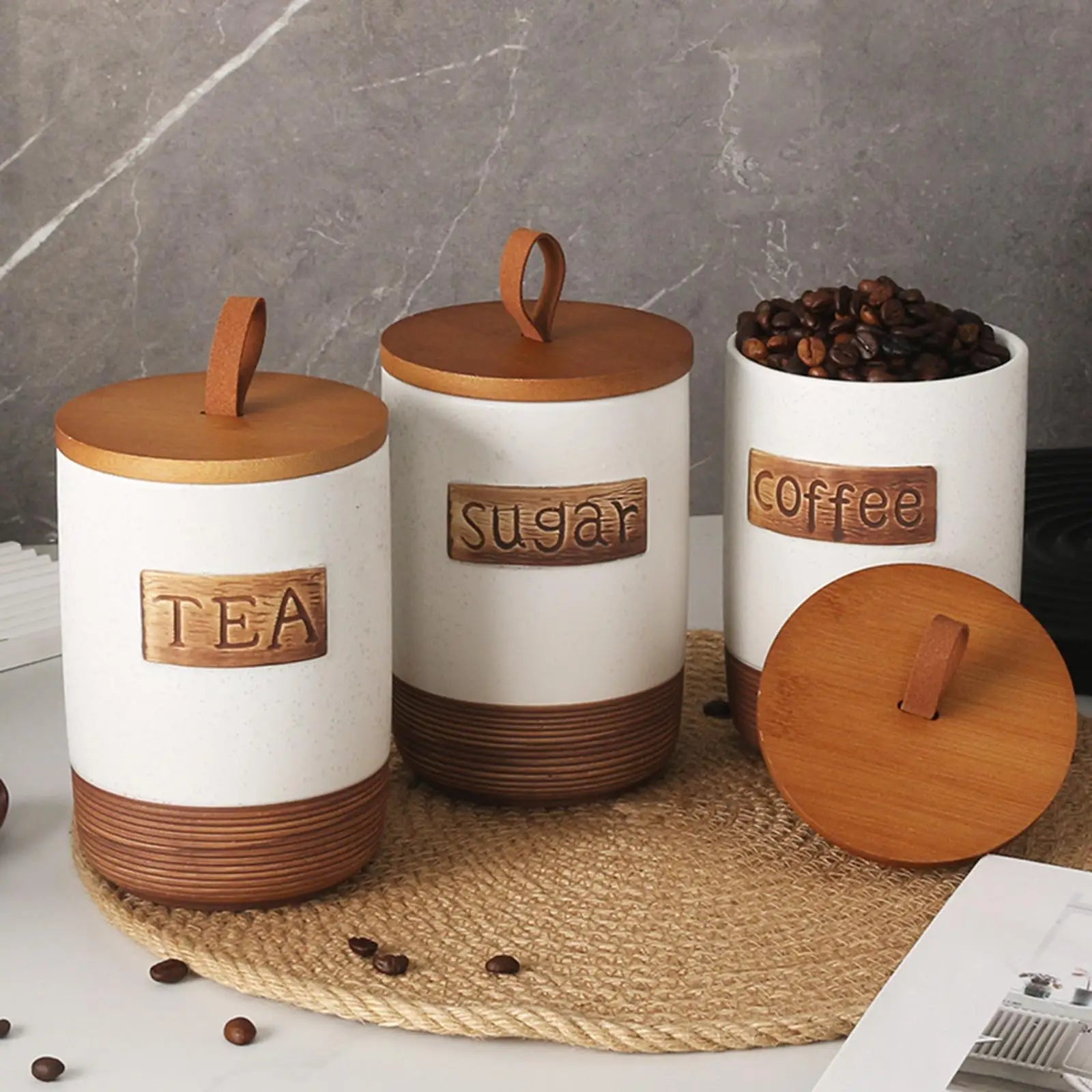 Storage Jar Modern Creative Ornament Accessories Craft Decor Airtight Container for Countertop Cupboard Flour Tabletop Serving