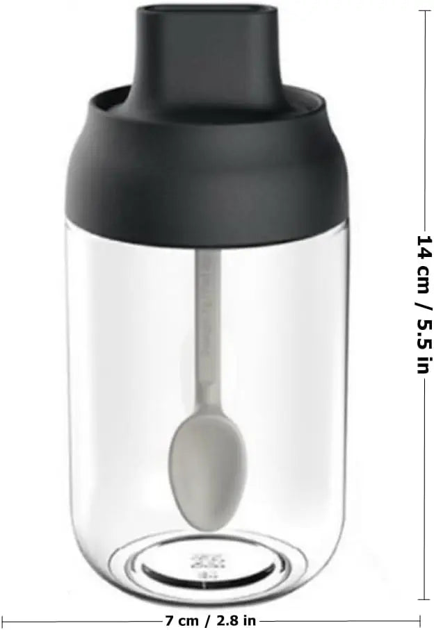 Spice Containers Glass Kitchen Condiment Containers with Lids Small Spoons for Spice Jars Moisture-Proof Seasonings Container