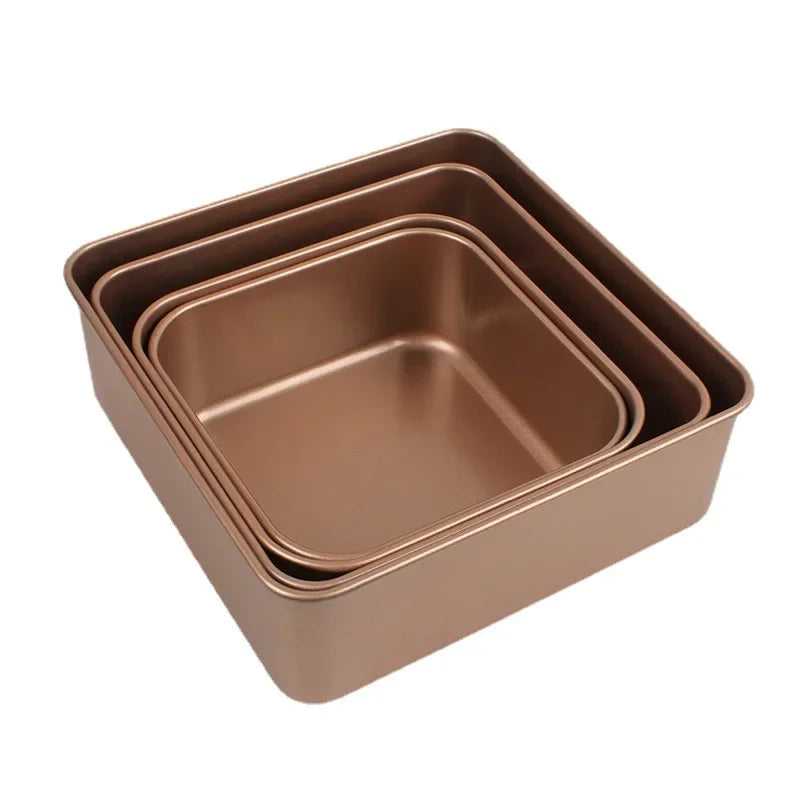 Hot Kitchen Accessories Baker Tools Square Cake Baking Pan Carbon Steel Loaf Tray Pie Pizza Bread Cake Tin 6/7/8 Inch Bakeware