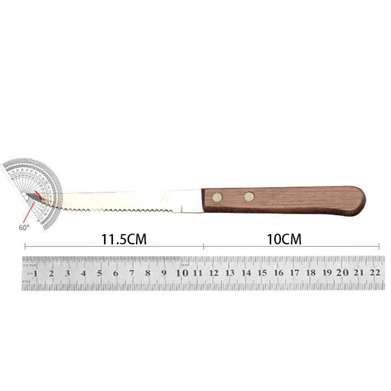Kitchen knife with sawtooth edge, steak knife, wooden handle, stainless steel 1/2/4/8 piece set, kitchen accessory fruit knife