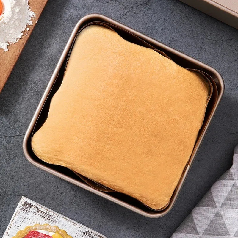 Hot Kitchen Accessories Baker Tools Square Cake Baking Pan Carbon Steel Loaf Tray Pie Pizza Bread Cake Tin 6/7/8 Inch Bakeware