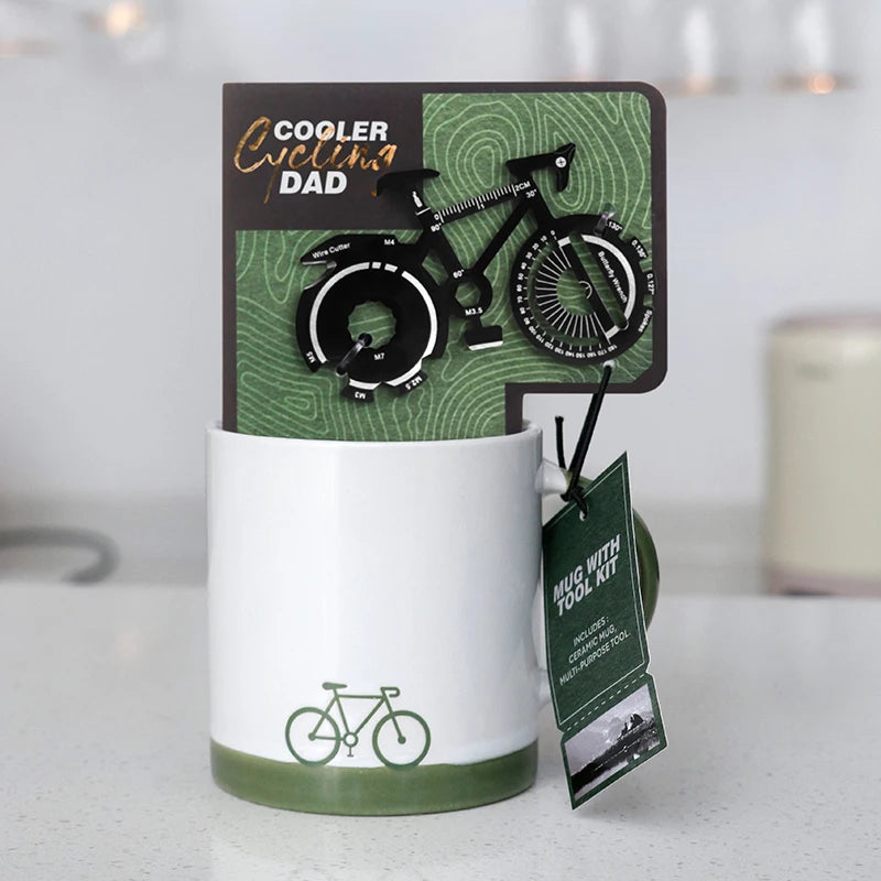 Creative Gift Outdoor Multi Functional Tool Coffee Mug Set Bicycle Design Novelty Cups Perfect Gift Ideas for Dad and Men
